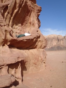 Taking a break in Wadi Rum